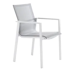 LIVIQUE, Gartensessel Traquera weiss/grau Aluminium T 64 cm - Gartensessel - Wetterfeste Gartenmöbel & Accessoires