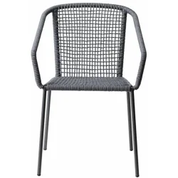 LIVIQUE, Gartensessel Zola grau Aluminium T 60 cm - Gartensessel - Wetterfeste Gartenmöbel & Accessoires