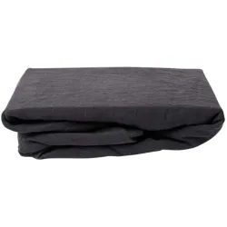 Lavie Fixleintuch Linus Grau Leinen 200 cm 160 cm - Farbe: anthrazit - Fixleintuch