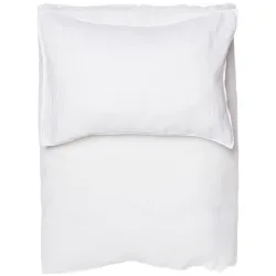 Lavie Kissenbezug Linus Weiss Leinen 100 cm 65 cm - Kissenbezug