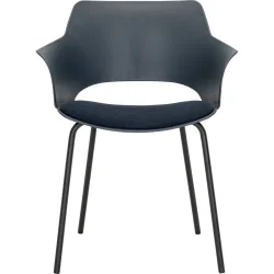 Stuhl Kourtney Blau/Schwarz Kunststoff 58 cm - Farbe: blau, schwarz - Material: Polypropylen - Stuhl