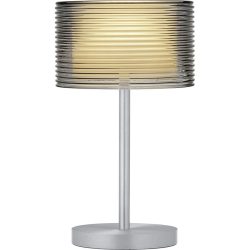 Designer-Tischlampe Bankamp Grand Groove aluminium matt dimmbar D 20 cm H 34 cm - Farbe: Silber - LED - Lichtfarbe: Extra warmweiss - Material: