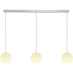 Designer-Pendellampe Bankamp Globe aluminium matt 3-flammig dimmbar - Farbe: Silber - LED - Lichtfarbe: Extra warmweiss - Material: Metall/Glas -