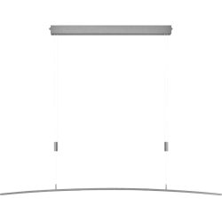 Designer-Pendellampe Bankamp Plain aluminium matt dimmbar 120 cm - LED - Lichtfarbe: Extra warmweiss - Helles Neutralweiss - Material: Aluminium/Stahl