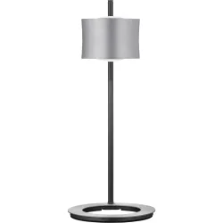 Designer-Tischlampe Bankamp Impulse Nickel matt dimmbar D 18 cm H 44 cm - Farbe: Silber - LED - Lichtfarbe: Extra warmweiss - Material: