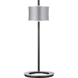 Designer-Tischlampe Bankamp Impulse Nickel matt dimmbar D 18 cm H 44 cm - Farbe: Silber - LED - Lichtfarbe: Extra warmweiss - Material: