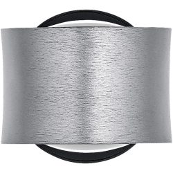 Designer-Wandlampe Bankamp Impulse Nickel matt dimmbar - Farbe: Grau - LED - Lichtfarbe: Extra warmweiss - Material: Aluminium/Stahl -