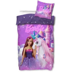 SkyBrands Bettwäschegarnitur Barbie Rosa Baumwolle 160 cm 210 cm - Farbe: rose - Bettwäschegarnitur
