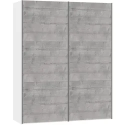MyDeal Kleiderschrank Easy Go Grau Holz 153 cm 65 cm 195 cm - Farbe: betongrau - Material: Holzwerkstoff - Schweizer Möbelhersteller - Kleiderschrank