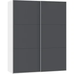 MyDeal Kleiderschrank Easy Go Grau Holz 153 cm 65 cm 195 cm - Farbe: anthrazit - Material: Holzwerkstoff - Schweizer Möbelhersteller - Kleiderschrank