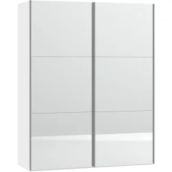 MyDeal Kleiderschrank Easy Go Weiss Glas/Holz 153 cm 65 cm 195 cm - Material: Holzwerkstoff/Glas - Schweizer Möbelhersteller - Kleiderschrank