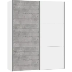 MyDeal Kleiderschrank Easy Go Grau Holz 153 cm 65 cm 195 cm - Farbe: betongrau - Material: Holzwerkstoff - Schweizer Möbelhersteller - Kleiderschrank