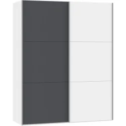 MyDeal Kleiderschrank Easy Go Weiss/Grau Holz 153 cm 65 cm 195 cm - Farbe: anthrazit/weiss - Material: Holzwerkstoff - Schweizer Möbelhersteller -