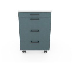 Rollcontainer Window Grau/Grün Holz 43.5 cm 64 cm 60 cm - Material: Holzwerkstoff - Möbel Konfigurator: Traummöbel individuell zusammenstellen -