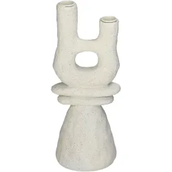 Kerzenständer Kaars Weiss Kunstharz 32.2 cm - Material: Polyresin - Kerzenständer