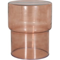 Beistelltisch Evelyne Braun Glas 39.5 cm - Farbe: Dunkelbraun - Beistelltisch