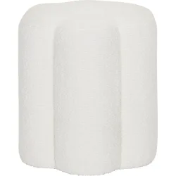 Hocker June Weiss Stoff 38 cm 40 cm - Farbe: creme - Hocker