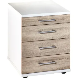 Standcontainer Sable Weiss Holzwerkstoff - Farbe: perlweiss - Standcontainer