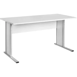 Schreibtisch Gerald Grau Holzwerkstoff 140 cm - Farbe: lichtgrau - Schreibtisch