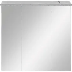 Spiegelschrank Kalim Grau Holzwerkstoff/Glas 70.5 cm 72.3 cm 23.7 cm - Farbe: steingrau - Spiegelschrank