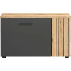 Schuhbank Kayleigh Grau Holz 80 cm 48 cm - Farbe: anthrazit - Material: Holzwerkstoff - Schuhbank