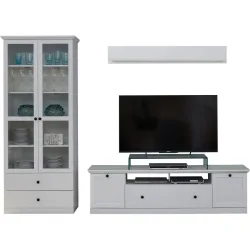 Wohnwand Wombat - Farbe: Weiss - Material: Holzwerkstoff - Wohnwand