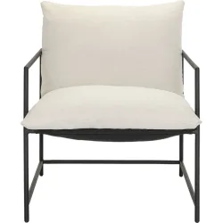 Sessel Moana Beige/Schwarz Metall/Polyester 69 cm 79 cm - Material: Polyester/Metall - Sessel