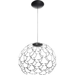URBAN Pendellampe Lamoi Schwarz Eisen 60 cm 52 cm - LED - Lichtfarbe: Extra warmweiss - Pendellampe- LED Energiesparlampe