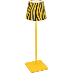 Tischlampe Aline Schwarz/Gelb Aluminium 11 cm 38 cm - Farbe: schwarz, gelb - LED - Lichtfarbe: Extra warmweiss - Tischlampe- LED Energiesparlampe