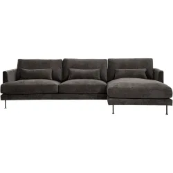 Ecksofa Beau Grau Stoff 294 cm 165 cm - Farbe: anthrazit - Ecksofa