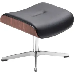 Hocker Bastian Schwarz Leder 51 cm 39 cm - Material: Echtleder - Hocker