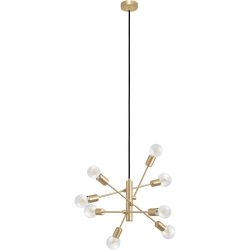 Eglo Pendellampe Gradoli 1 Stahl 110 cm - Farbe: messing gebürstet/smoky - Pendellampe