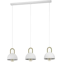 Eglo Pendellampe Calmanera Weiss Stahl 20 cm 110 cm - Farbe: messing/weiss - Pendellampe