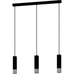 Eglo Pendellampe Butrano Schwarz/Silber Stahl 5.5 cm 110 cm - Pendellampe