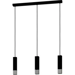 Eglo Pendellampe Butrano Schwarz/Silber Stahl 5.5 cm 110 cm - Pendellampe