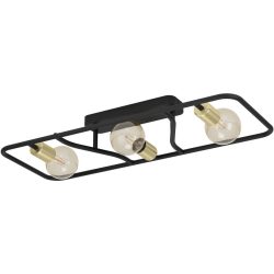 Eglo Deckenlampe Messinaro Schwarz Stahl 28 cm 11.5 cm - Farbe: Schwarz/Messing - Deckenlampe