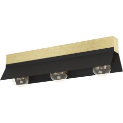Eglo Deckenlampe Tarrafo Braun/Schwarz Stahl/Holz 15 cm 15.5 cm - Material: Holz/Stahl - Deckenlampe
