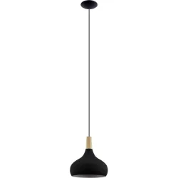 Eglo Pendellampe Sabinar Braun/Schwarz Stahl/Holz 28 cm 110 cm - Material: Holz/Stahl - Pendellampe