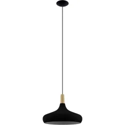 Eglo Pendellampe Sabinar Braun/Schwarz Stahl/Holz 110 cm - Material: Holz/Stahl - Pendellampe