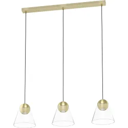 Eglo Pendellampe Cerasella Stahl 20 cm 110 cm - Farbe: messing gebürstet/smoky - Pendellampe