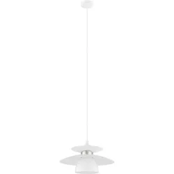 Eglo Pendellampe Brenda Weiss/Grau Stahl 32 cm 150 cm - Farbe: Nickel matt/weiss - Pendellampe