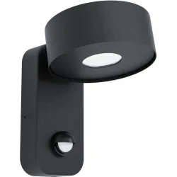Eglo Wandlampe aussen Palosco Schwarz Stahl verzinkt 17 cm - LED - Lichtfarbe: Warmweiss - Wandlampe aussen- LED Energiesparlampe