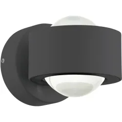 Eglo Wandlampe aussen Treviolo Grau Aluminium 8.5 cm - Farbe: anthrazit - LED - Lichtfarbe: Warmweiss - Material: Aluguss - Wandlampe aussen- LED