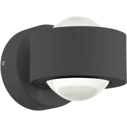 Eglo Wandlampe aussen Treviolo Grau Aluminium 8.5 cm - Farbe: anthrazit - LED - Lichtfarbe: Warmweiss - Material: Aluguss - Wandlampe aussen- LED