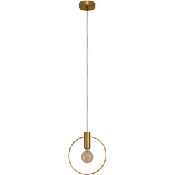 Eglo Pendellampe Manizales Stahl 10.5 cm 110 cm - Farbe: messing gebürstet/smoky - Pendellampe
