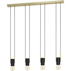 Eglo Pendellampe Bitachito Schwarz Stahl 5.5 cm 110 cm - Farbe: Schwarz/Messing - Pendellampe