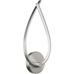 Eglo Wandlampe Palozza 1 Grau Aluminium 42.5 cm - Farbe: nickel matt - LED - Lichtfarbe: Warmweiss- LED Energiesparlampe