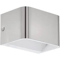 Eglo Wandlampe Sania 4 Grau Aluminium 8 cm - Farbe: Nickel matt - LED - Lichtfarbe: Warmweiss - Wandlampe- LED Energiesparlampe