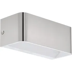 Eglo Wandlampe Sania 4 Grau Aluminium 8 cm - Farbe: Nickel matt - LED - Lichtfarbe: Warmweiss - Wandlampe- LED Energiesparlampe