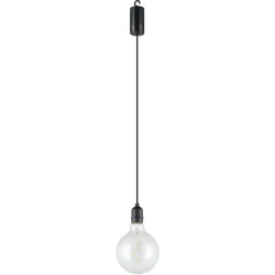 Eglo Pendellampe Vignanello Schwarz Kunststoff 19.5 cm - LED - Lichtfarbe: Extra warmweiss - Pendellampe- LED Energiesparlampe